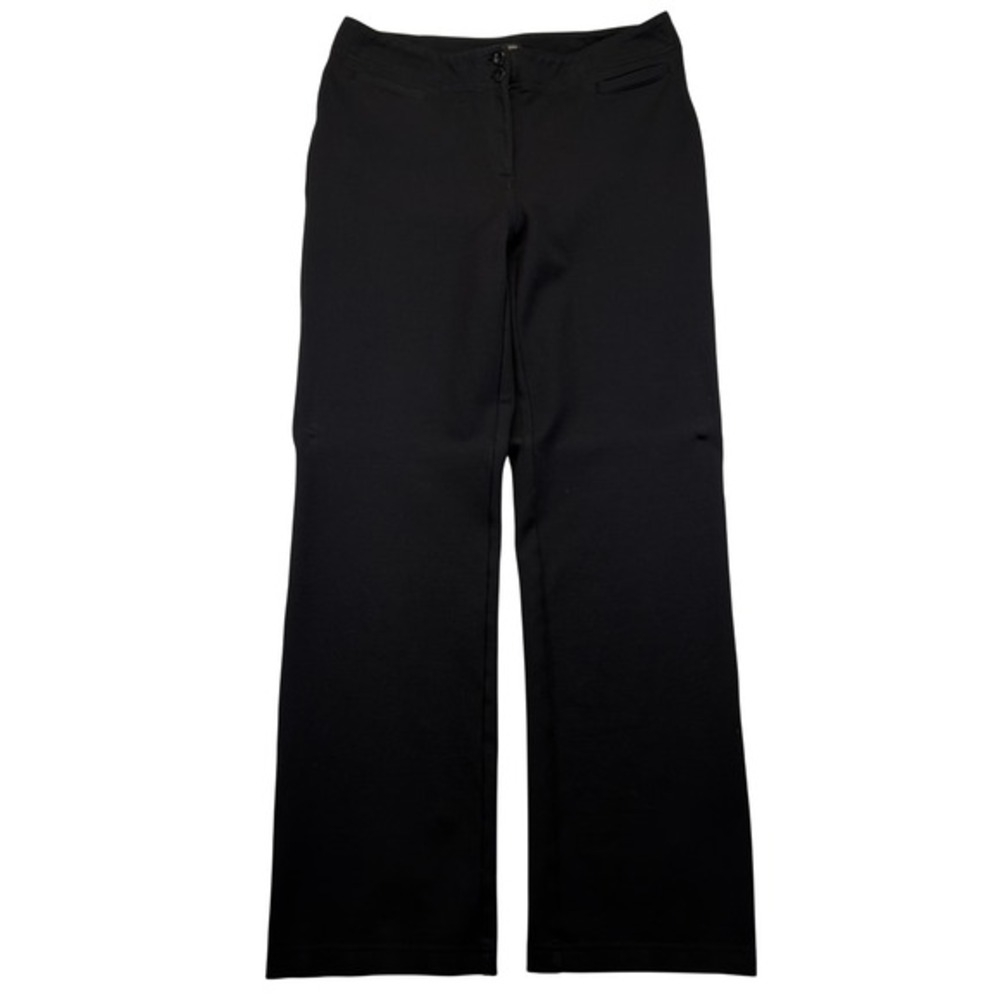 Eileen Fisher Straight Leg Pants Womens PS Black Stretch Knit Viscose Mid Rise